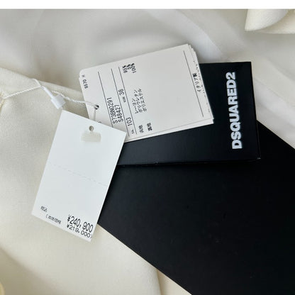 DSQUARED2 ディースクエアード ジャケット 38 メンズ ホワイト ダブルジャケット アウター 秋 冬 中古 W1