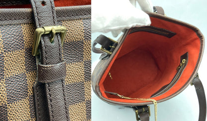 LOUIS VUITTON ルイヴィトン ダミエ エベヌ マレ バケツ型 ショルダー トートバッグ ポーチ付 N42240 中古 D4