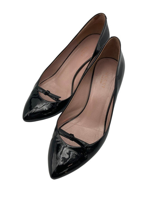 GUCCI グッチ パテントレザー ポインテッドトゥ パンプス 323516 ブラック サイズ35 1/2 レディース 中古 D4