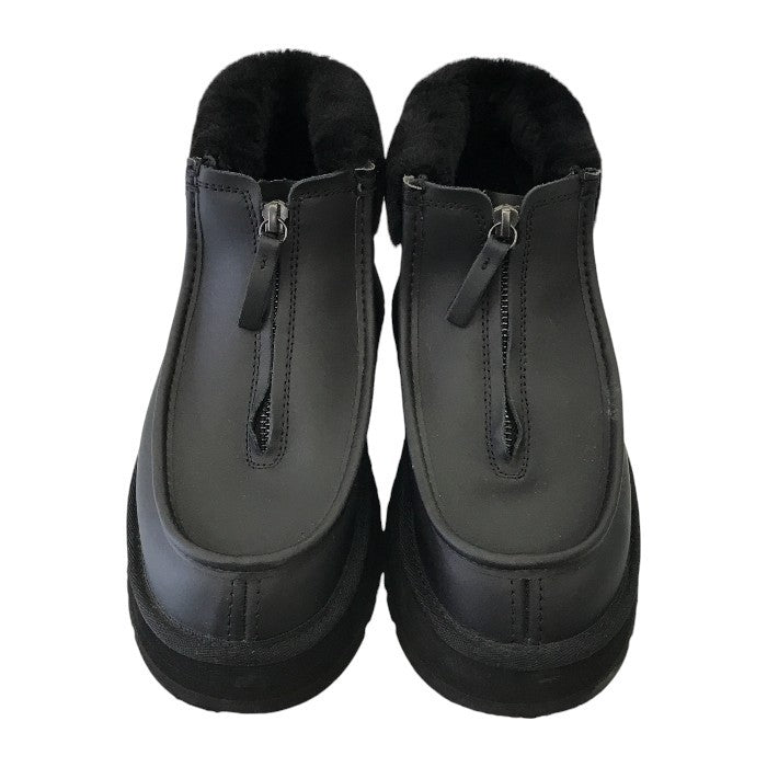 UGG アグ ファンケット ブーツ レディース レザー ジップアップ 厚底 艶消し マット ブラック 25cm 1120877 中古 T1