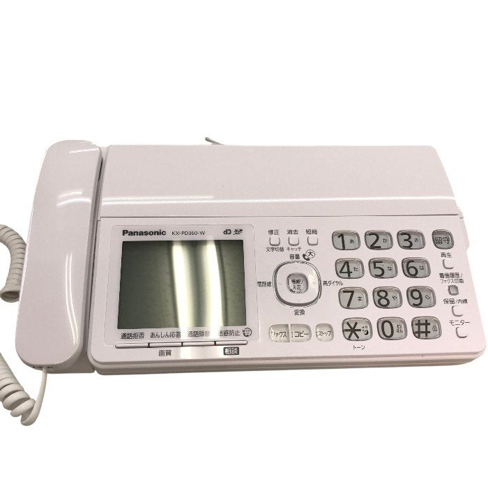 Panasonic パナソニック デジタルコードレス普通紙ファクス 子機1台付き ホワイト FAX ファクシミリ ナンバーディスプレイ/SDカード対応 KX-PD360DL-W 中古 Y1