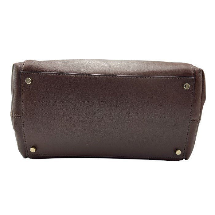 kate spade ケイトスペード ショルダー バッグ 牛革 ブラウン レザー 鞄 おしゃれ 本革 ボストン 中古 W４