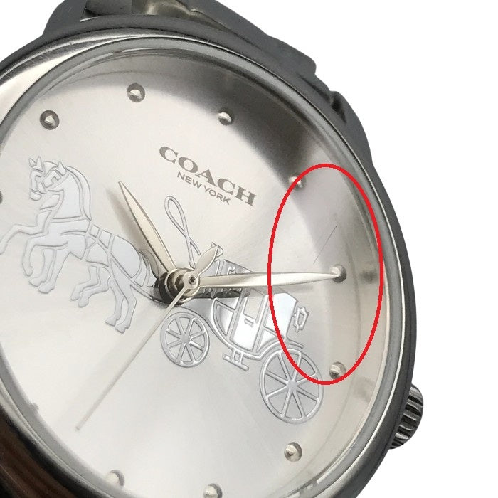 COACH コーチ 腕時計 レディース クォーツ アナログ SS ステンレススチール ラウンド 馬車 シンプル 113.7.14.1528 中古 T1