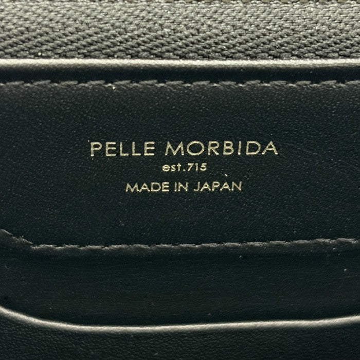 PELLE MORBIDA ペッレモルビダ ラウンドファスナー 長財布 ブラック メンズ レザー おしゃれ 小銭入れ カード入れ 中古 W４