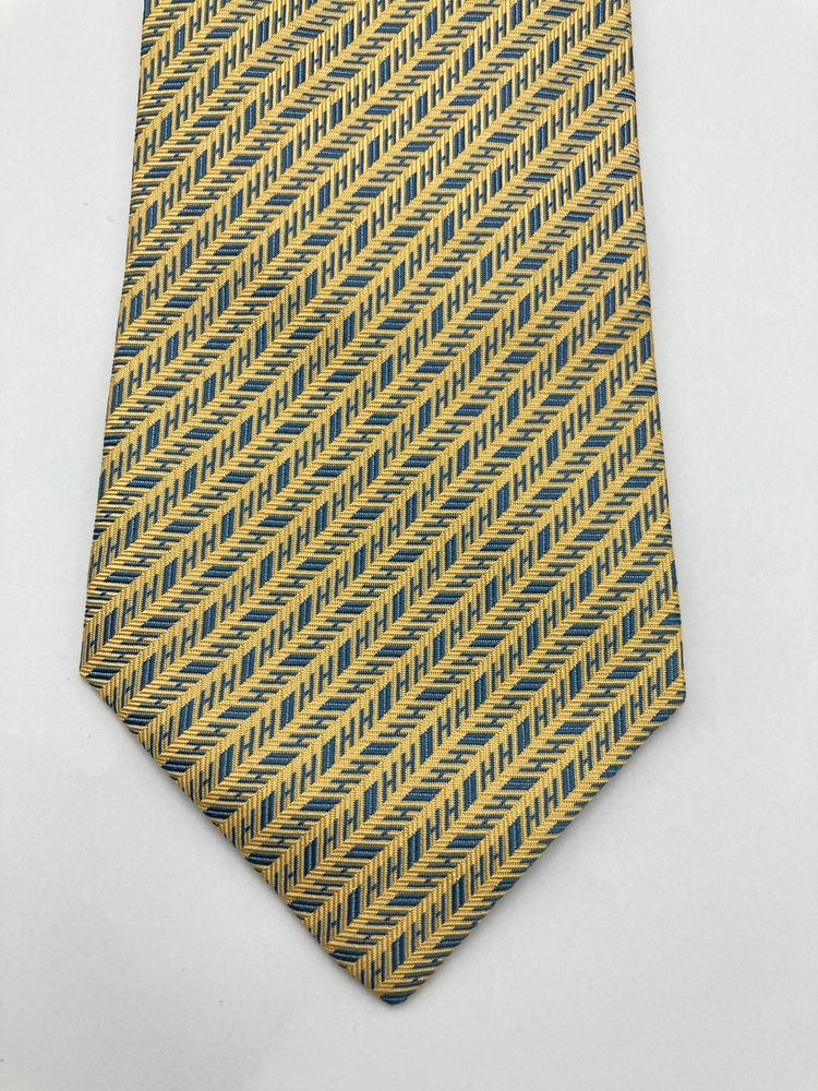 HERMES エルメス H柄 ジャガード ネクタイ シルク100％ 中古 D4