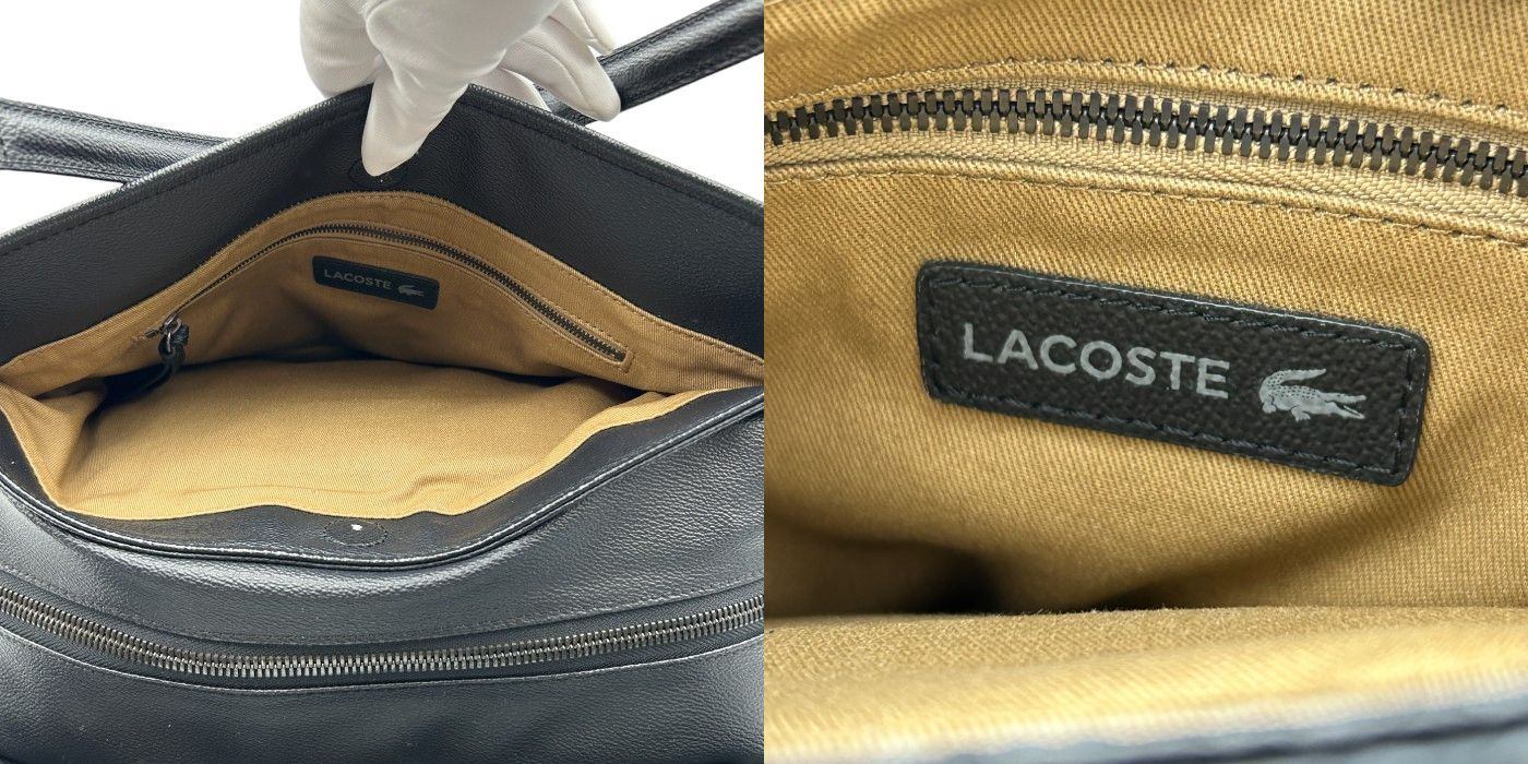 LACOSTE ラコステ トートバッグ 総柄 PVC ワニ柄 レディース 肩掛け 中古 W４