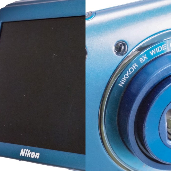 ジャンク品 Nikon デジタルカメラ COOLPIX S3600 8倍ズーム 2005万画素 コバルトブルー S3600BL 中古 a1