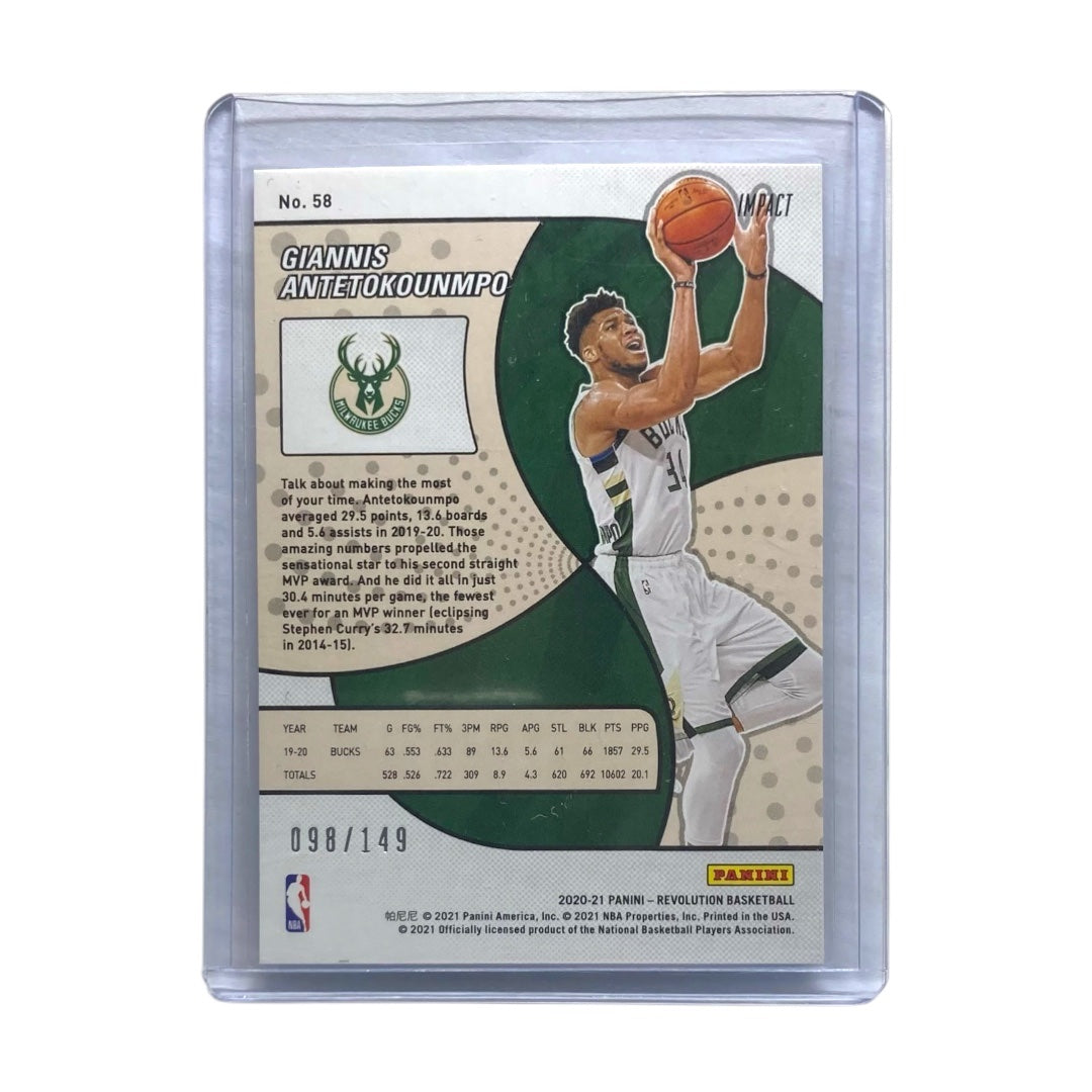 PANINI NBAカード REVOLUTION GIANNIS ANTETOKOUNMPO MILWAUKEE BUCKS /149 #58 中古 IT2