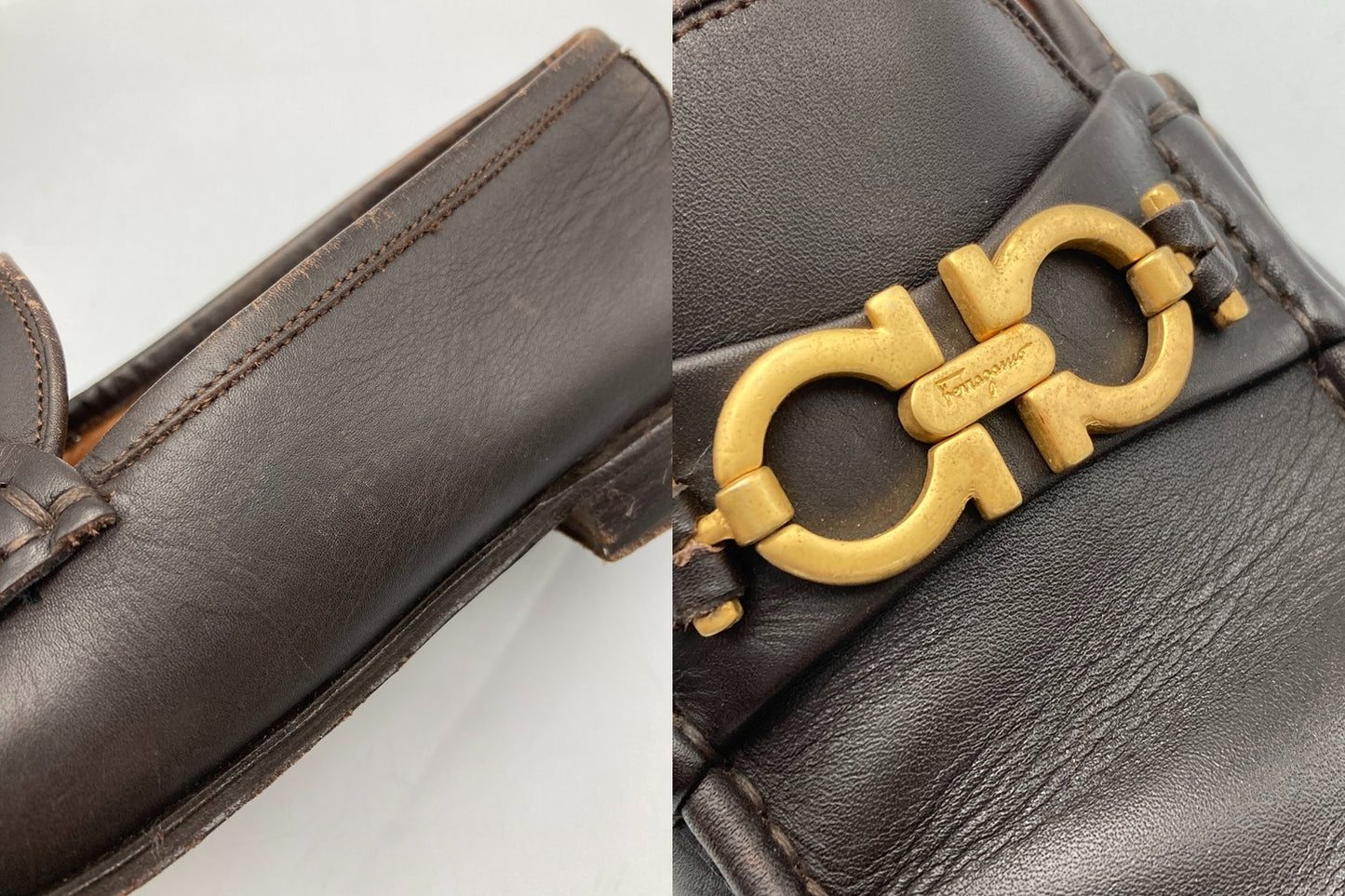 Salvatore Ferragamo サルヴァトーレフェラガモ ガンチーニ ローファー スリッポン UQ3004517 メンズ サイズ6 EE 中古 D4