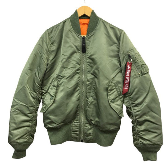 ALPHA INDUSTRIES アルファインダストリーズ MA-1 フライトジャケット メンズ カーキグリーン Sサイズ 0615-00-573-8335 中古 N1