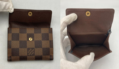 LOUIS VUITTON ルイヴィトン ダミエ エベヌ ラドロー コインケース ブラウン N62925 中古 D4