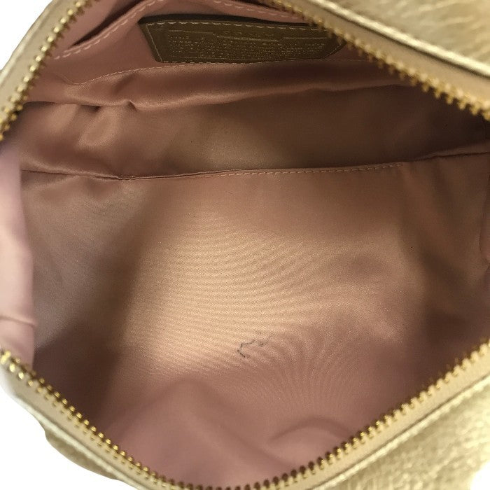 COACH コーチ ミニボストンバッグ レディース レザー ハンドバッグ オプアート メタリックゴールド 45524 中古 T1