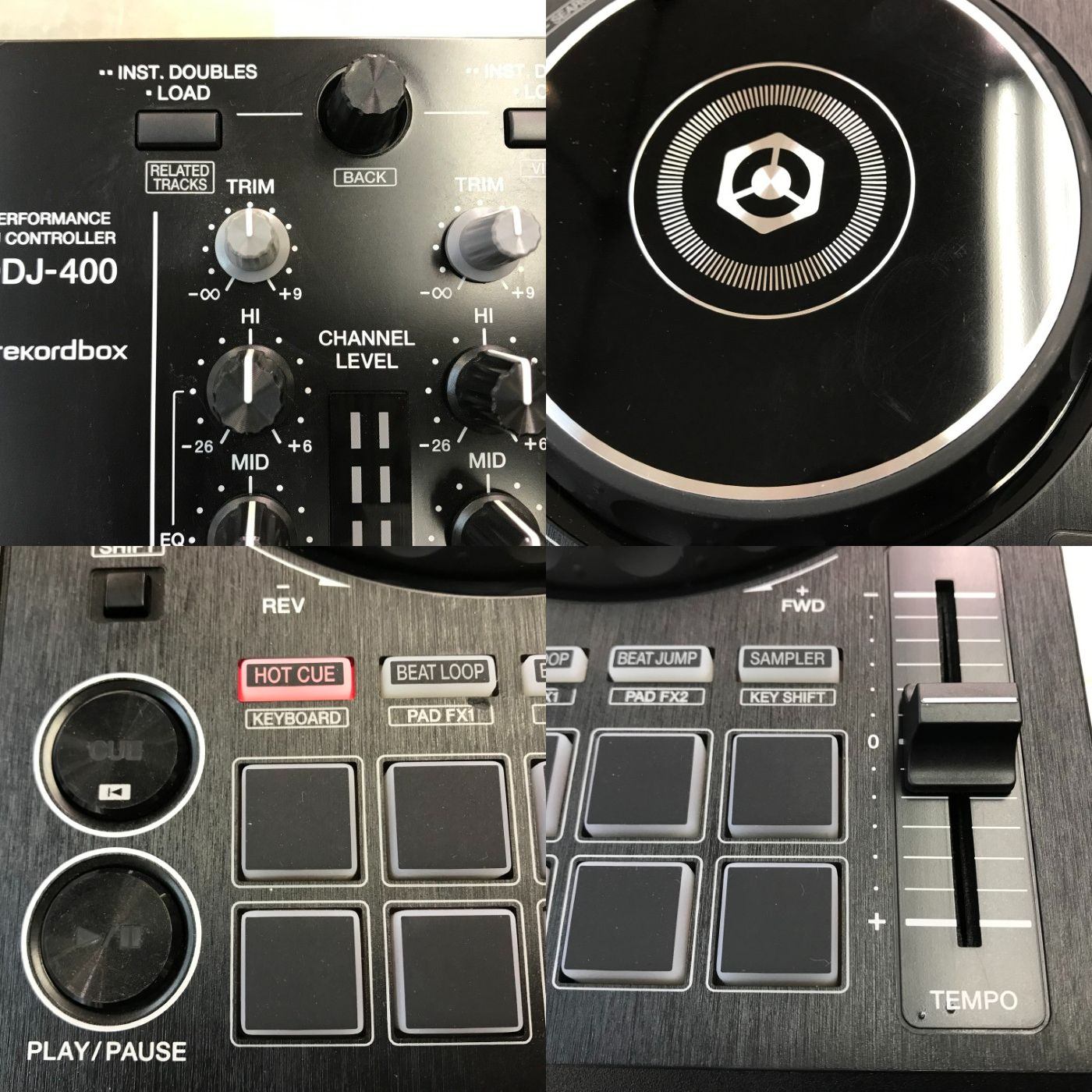 Pioneer DJ / DJコントローラー ブラック rekordbox対応 2チャンネル 入門 ホームユース DDJ-400-N 中古 T1