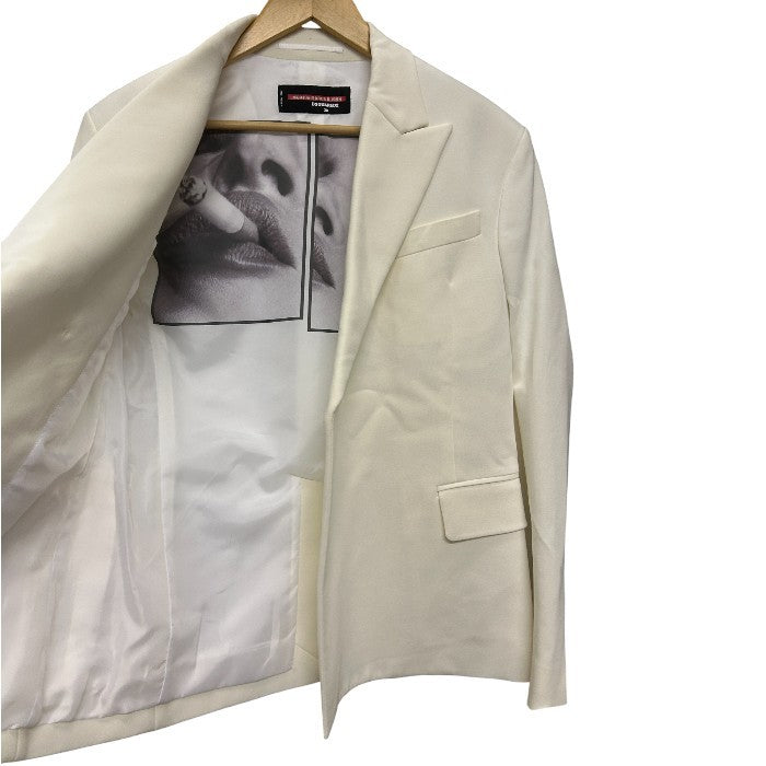 DSQUARED2 ディースクエアード ジャケット 38 メンズ ホワイト ダブルジャケット アウター 秋 冬 中古 W1