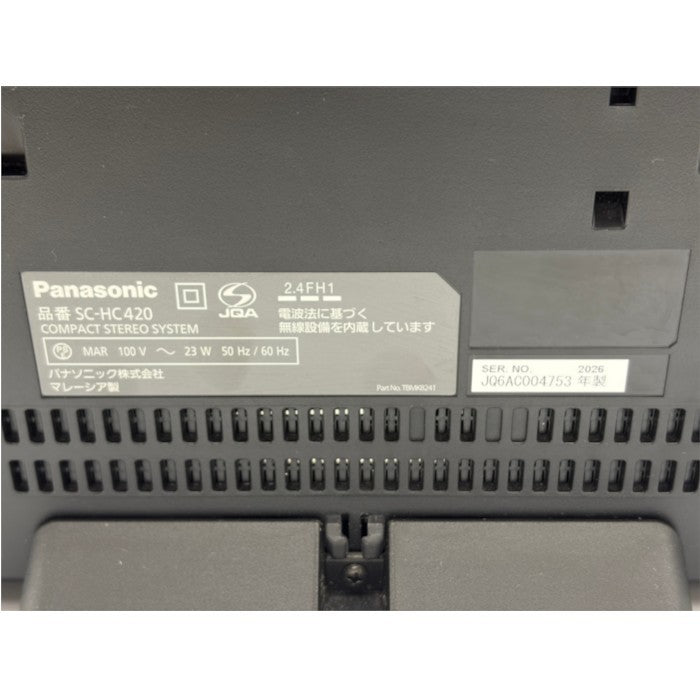 Panasonic パナソニック コンパクトステレオシステム SC-HC420-K CD Bluetooth オーディオ ラジオ リモコン付 中古 W４