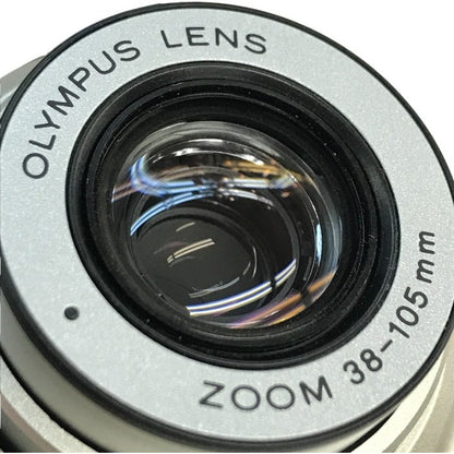 OLYMPUS オリンパス スーパーズーム コンパクトカメラ シルバー フィルム ズームレンズ フラッシュ 105G 中古 T1