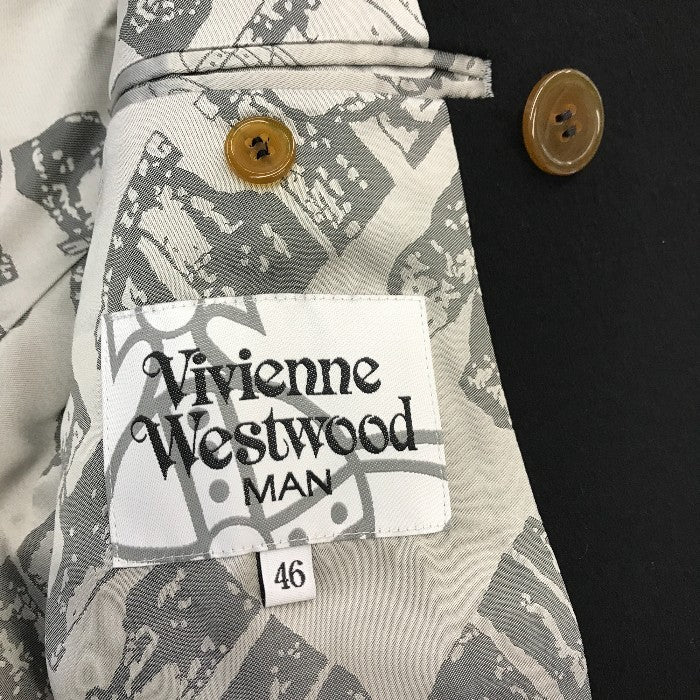 Vivienne Westwood MAN ヴィヴィアンウエストウッドマン ピーコート メンズ ナポレオン ウール ブラック/ネイビー 46サイズ VW-MH-78707 中古 T1