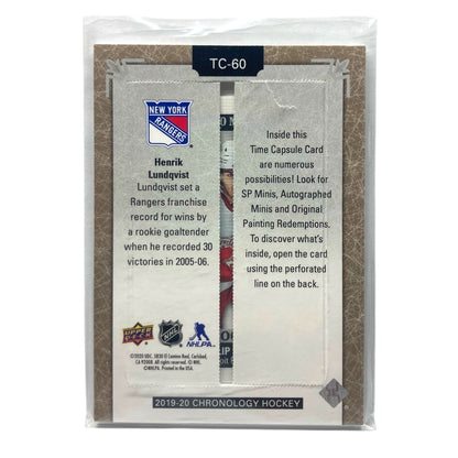 UPPER DECK NHLカード CHRONOLOGY TIME CAPSULES HENRIK LUNDQVIST RANGERS #TC-60 中古 IT2