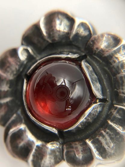 GEORG JENSEN ジョージジェンセン 2002年 ヘリテージ イヤーイヤリング SV925 ガーネット 中古 D4