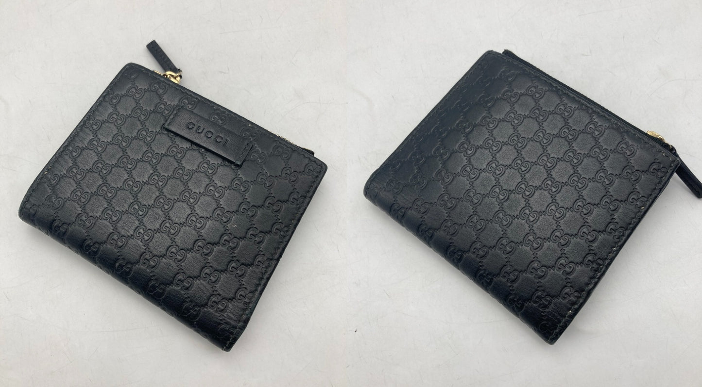 GUCCI グッチ マイクログッチシマ レザー 2つ折り財布 510318 中古 D4