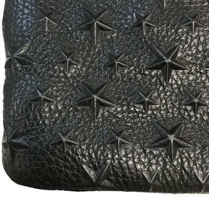 JIMMY CHOO ジミーチュウ DEREK クラッチバッグ ユニセックス デレク レザー セカンドバッグ スター星柄 エンボススタッズ ブラック 中古 T1