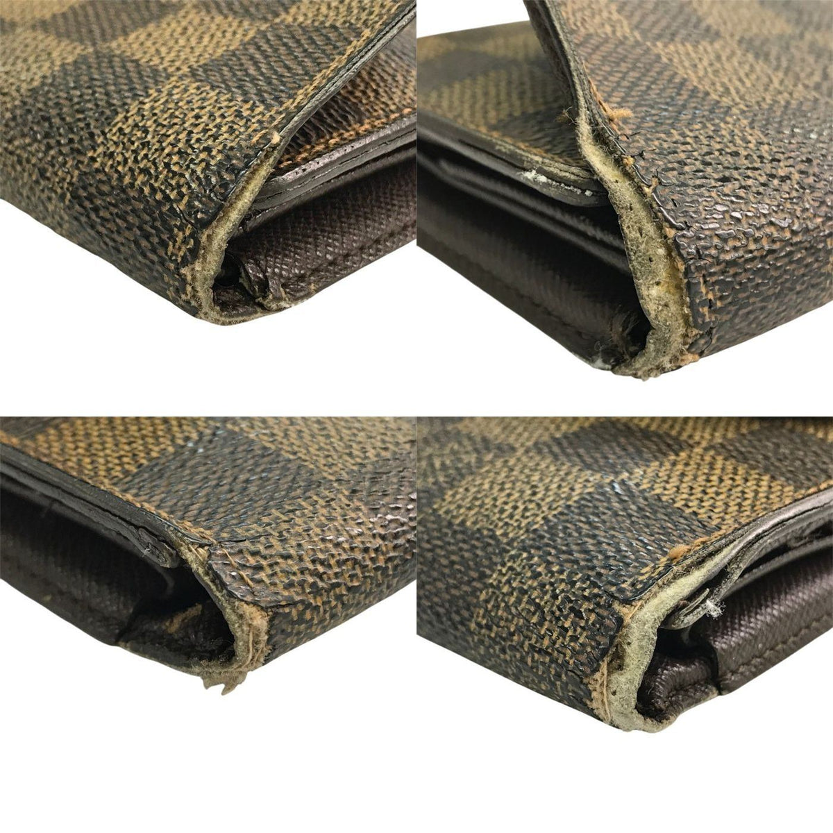 LOUIS VUITTON ルイヴィトン ダミエ ポルトトレゾールインターナショナル 長財布 ユニセックス 三つ折り 小銭入れあり ホック ブラウン N61215 中古 T1