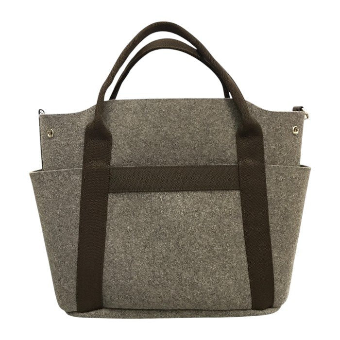 HERMES エルメス サックドパンサージュ トートバッグ ユニセックス フェルト ソーエルメス 限定 2way グレー/ブラウン 中古 T1