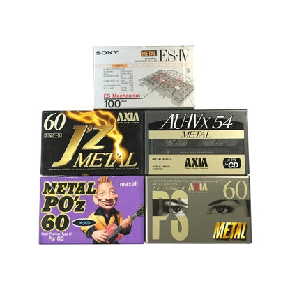 SONY/maxell/AXIA カセットテープ メタルポジション 54分/60分/100分 5本セット オーディオ 録音用メディア まとめ売り 中古 T1