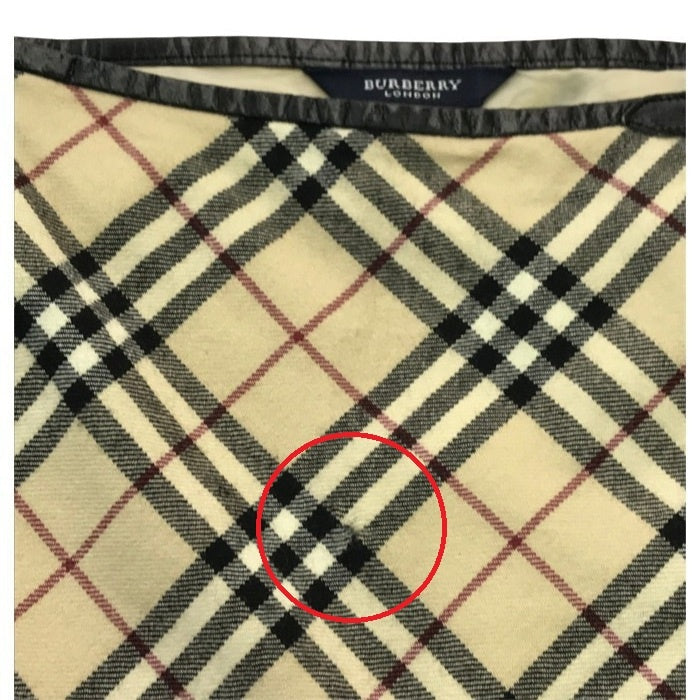 BURBERRY バーバリー ロングスカート レディース ウール ノバチェック ロンドン ベルト ベージュ 40サイズ FX005-045 中古 T1