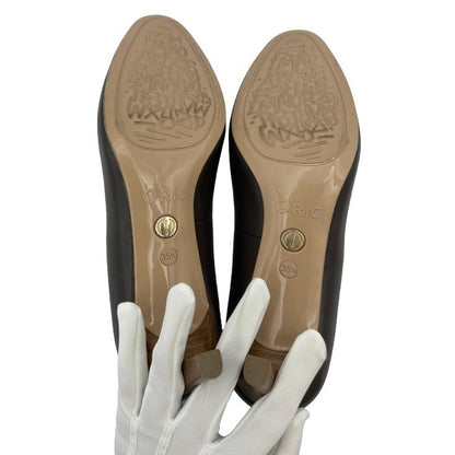 O'RIC オーリック GILLES レディース パンプス 35 1/2 (約22.5cm) 410-31851 ラウンドトゥ グレー 靴 シューズ 中古 W４