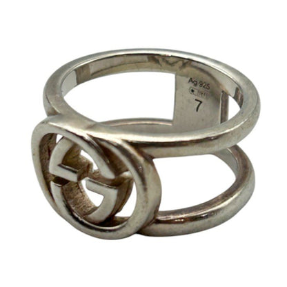 GUCCI インターロッキングG リング シルバー925 6号 グッチ Ag925 silver925 指輪 ブランド レディース 中古 W４