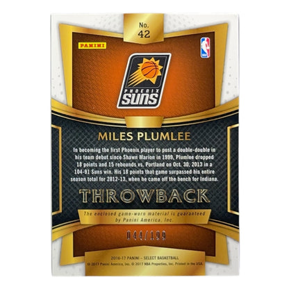 PANINI NBAカード SELECT MILES PLUMLEE PHOENIX SUNS /199 #42 中古 IT2