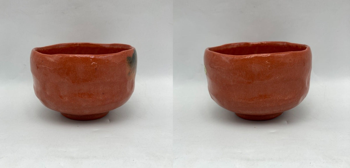 清水焼 平安良楽 赤楽 抹茶茶碗 中古 D4