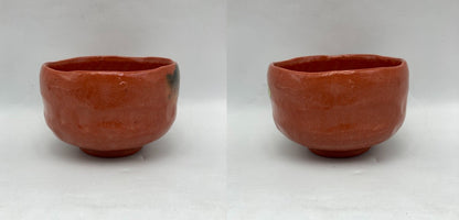清水焼 平安良楽 赤楽 抹茶茶碗 中古 D4