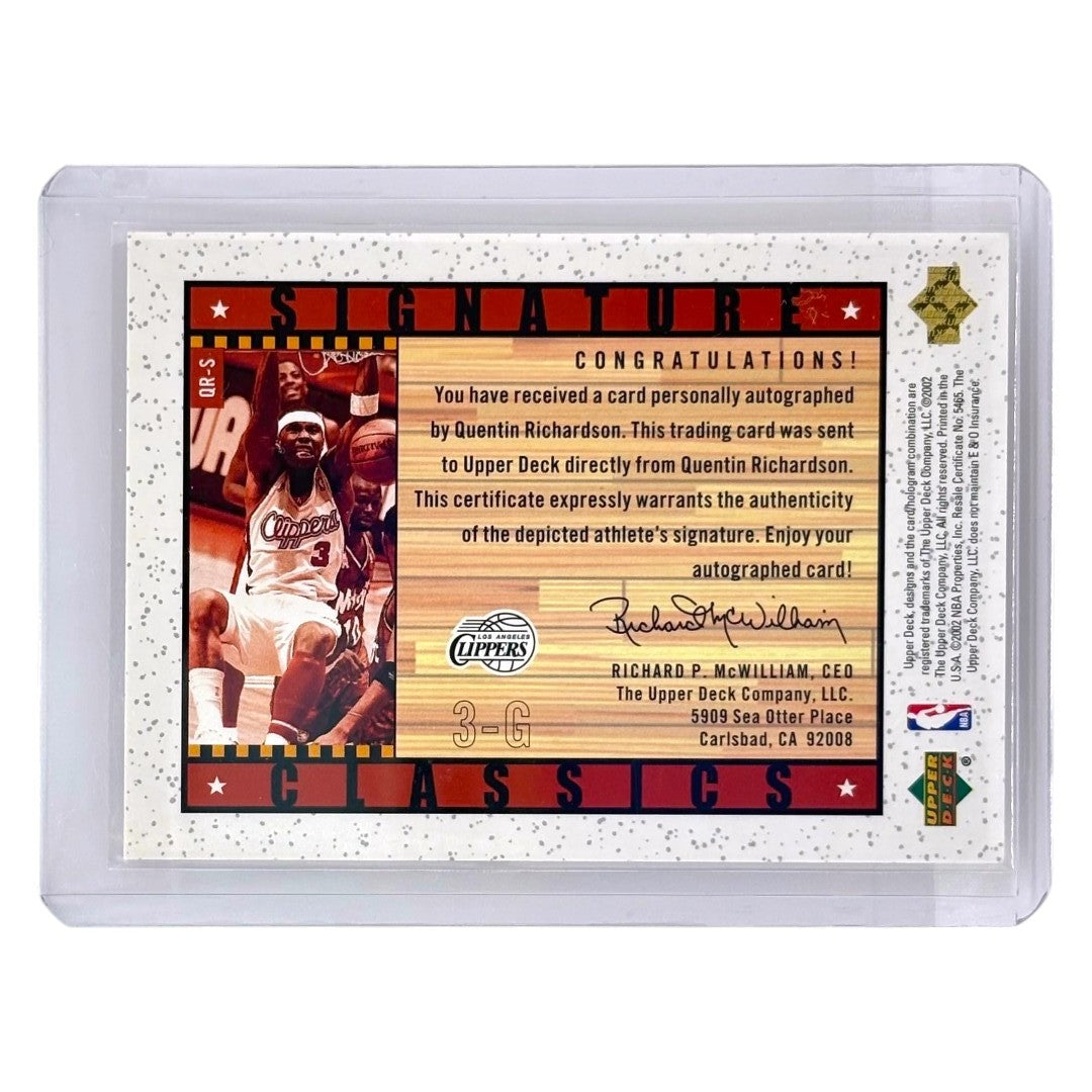 UPPER DECK NBAカード GENERATIONS QUENTIN RICHARDSON LOS ANGELES CLIPPERS #QR-S 中古 IT1
