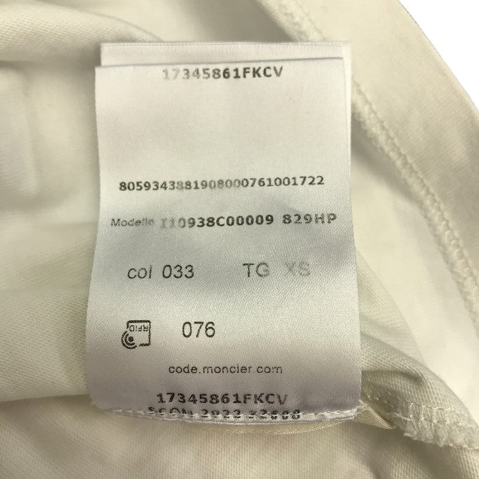MONCLER モンクレール Tシャツ レディース コットン 半袖 ロゴ シンプル ホワイト XSサイズ 110938C00009 829HP 中古 T1