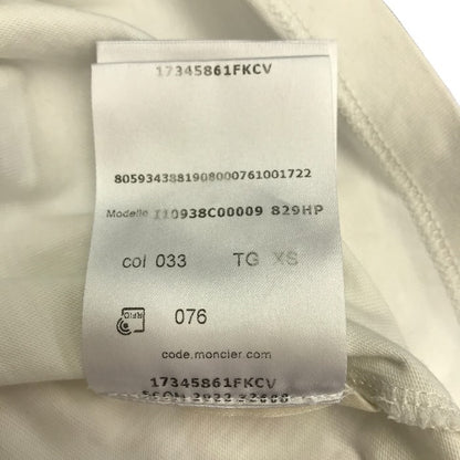 MONCLER モンクレール Tシャツ レディース コットン 半袖 ロゴ シンプル ホワイト XSサイズ 110938C00009 829HP 中古 T1