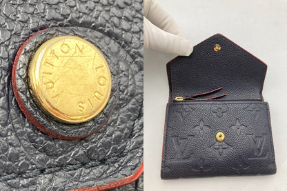 LOUIS VUITTON ルイヴィトン モノグラム・アンプラント ポルトフォイユヴィクトリーヌ マリーヌルージュ 三つ折り財布 M64577 中古 D4