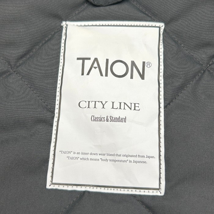 TAION タイオン キルティング ダウン ジャケット ブラック レディース アウター 冬 フード 中古 W４