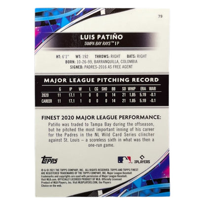 TOPPS MLBカード FINEST LUIS PATINO TAMPA BAY RAYS /99 #79 中古 IT2