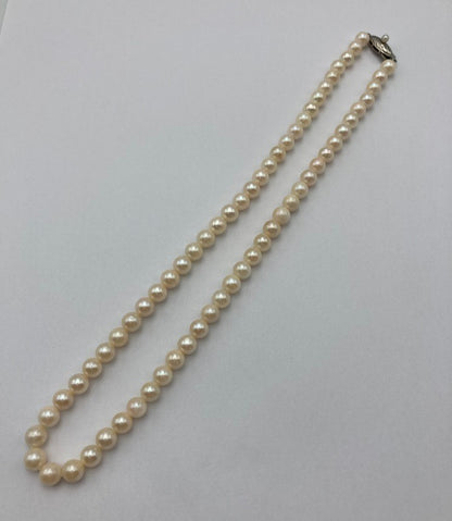 5.5～6.0mm パール ネックレス シルバー 中古 D4