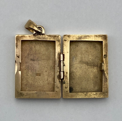 K18 ボックス型 ロケット ペンダントトップ 中古 D4