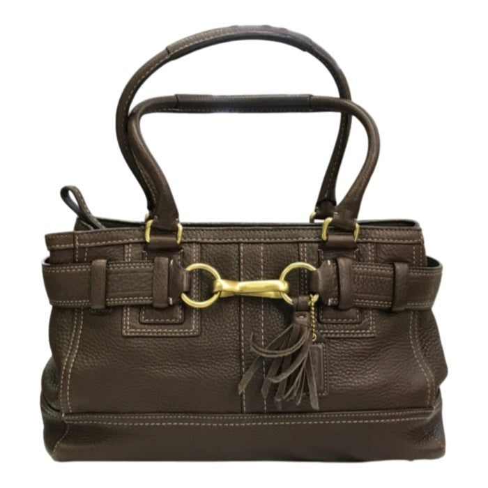 COACH コーチ ハンドバッグ レディース レザー トートバッグ ベルトデザイン ブラウン 10212 中古 T1
