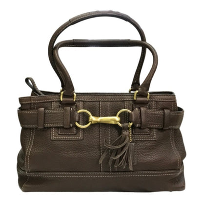 COACH コーチ ハンドバッグ レディース レザー トートバッグ ベルトデザイン ブラウン 10212 中古 T1