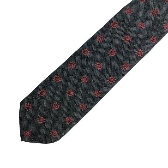 THOM BROWNE トムブラウン ネクタイ メンズ シルク ナロータイ 舵輪 U.S.A ネイビー 中古 T1