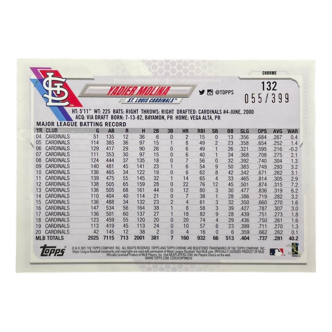 TOPPS MLBカード CHROME YADIER MOLINA ST. LOUIS CARDINALS /399 #132 中古 IT2