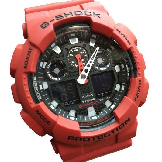CASIO 腕時計 G-SHOCK ジーショック ブラック×レッド GA-100B-4AJ 中古 Y4