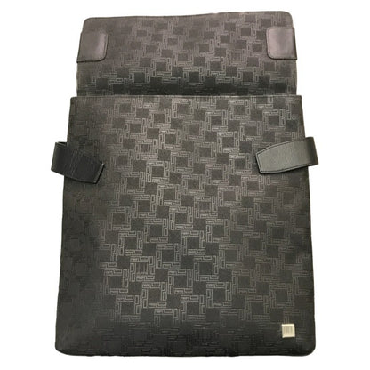 Dunhill ダンヒル ディーエイト ショルダーバッグ メンズ 斜め掛け エンボス PVC マグネット ブラック 中古 T1