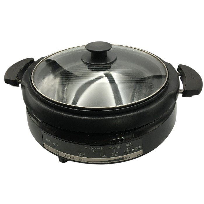 タイガー グリル鍋 3.5L プレート 2枚 タイプ 深鍋 焼肉 プレート 蓋 付き CQE-B200-TH 中古 Y4