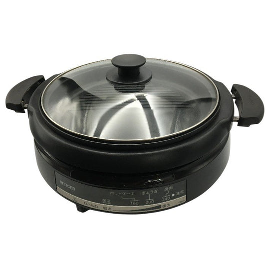 タイガー グリル鍋 3.5L プレート 2枚 タイプ 深鍋 焼肉 プレート 蓋 付き CQE-B200-TH 中古 Y4